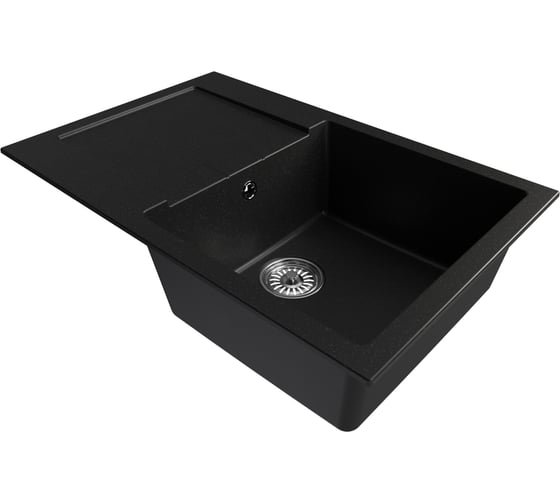 Изображение товара Мойка MIXLINE ml-gm31 с крылом, ультра-черная (344), 770x500x190мм new 552197
