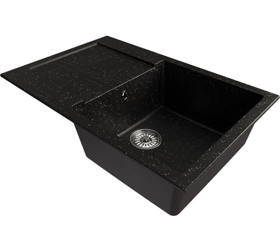 Изображение товара Мойка MIXLINE ml-gm31 с крылом, черная (308), 770x500x190мм new 552189