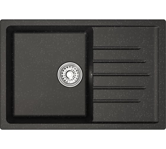 Изображение товара Мойка MIXLINE ml-gm19 с крылом, черная (308), 750x495x200мм new 551982