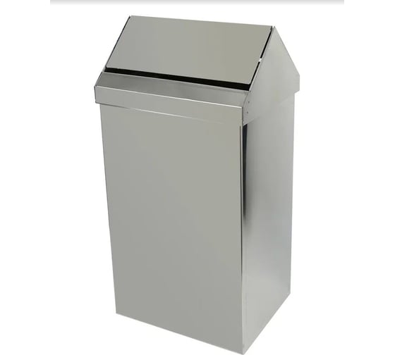 Изображение товара Прямоугольное ведро из нержавеющей стали с крышкой Nofer 40 л 14075.40.B