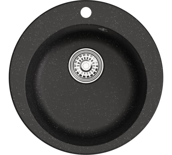 Изображение товара Мойка MIXLINE ml-gm13 круглая, черная (308), 495мм (глуб. чаши 200) new 551890