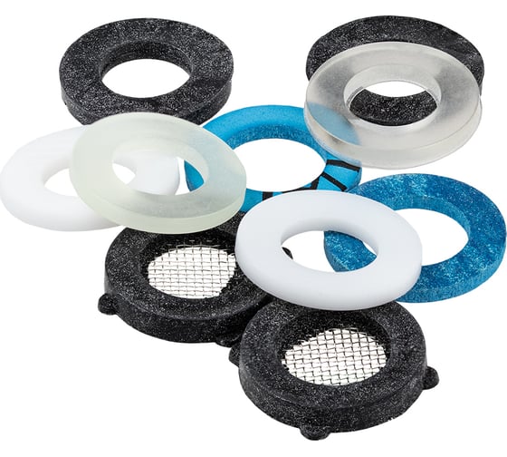 Изображение товара Набор сантехнических прокладок MasterProf 1/2", 10 шт, резина, пвх, фоторопласт, паронит ИС.131876