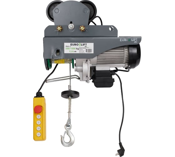 Изображение товара Электрическая передвижная лебедка (18м/9м, 500кг/1000кг, 220В) EURO-LIFT KX 1000 00016930
