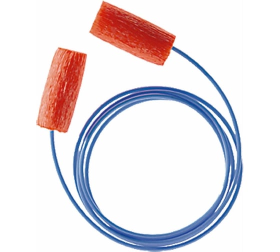 Изображение товара Противошумные вкладыши-беруши Honeywell Howard Leightl МАТРИКС ОРАНЖ из вспененного полиуретана, со шнурком, 100 пар 1012521/100