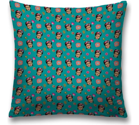 Изображение товара Декоративная наволочка JoyArty Фрида в цветах на молнии, 45x45 см sl_386883