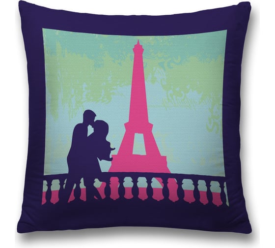 Изображение товара Декоративная наволочка JoyArty Поцелуй в Париже на молнии, 45x45 см sl_378638