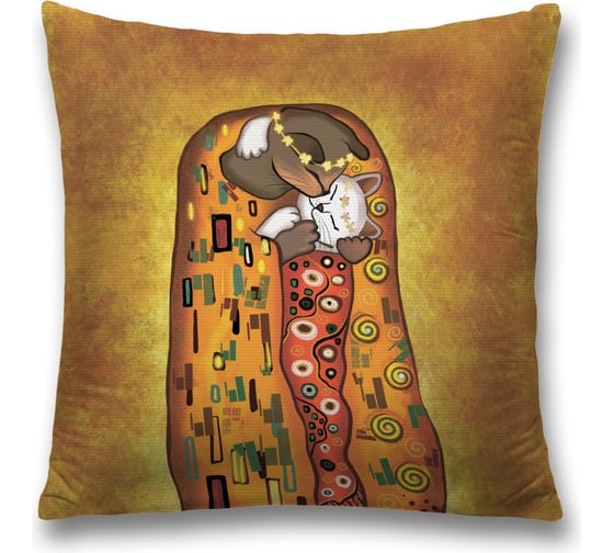 Изображение товара Декоративная наволочка JoyArty Поцелуй котиков на молнии, 45x45 см sl_385273