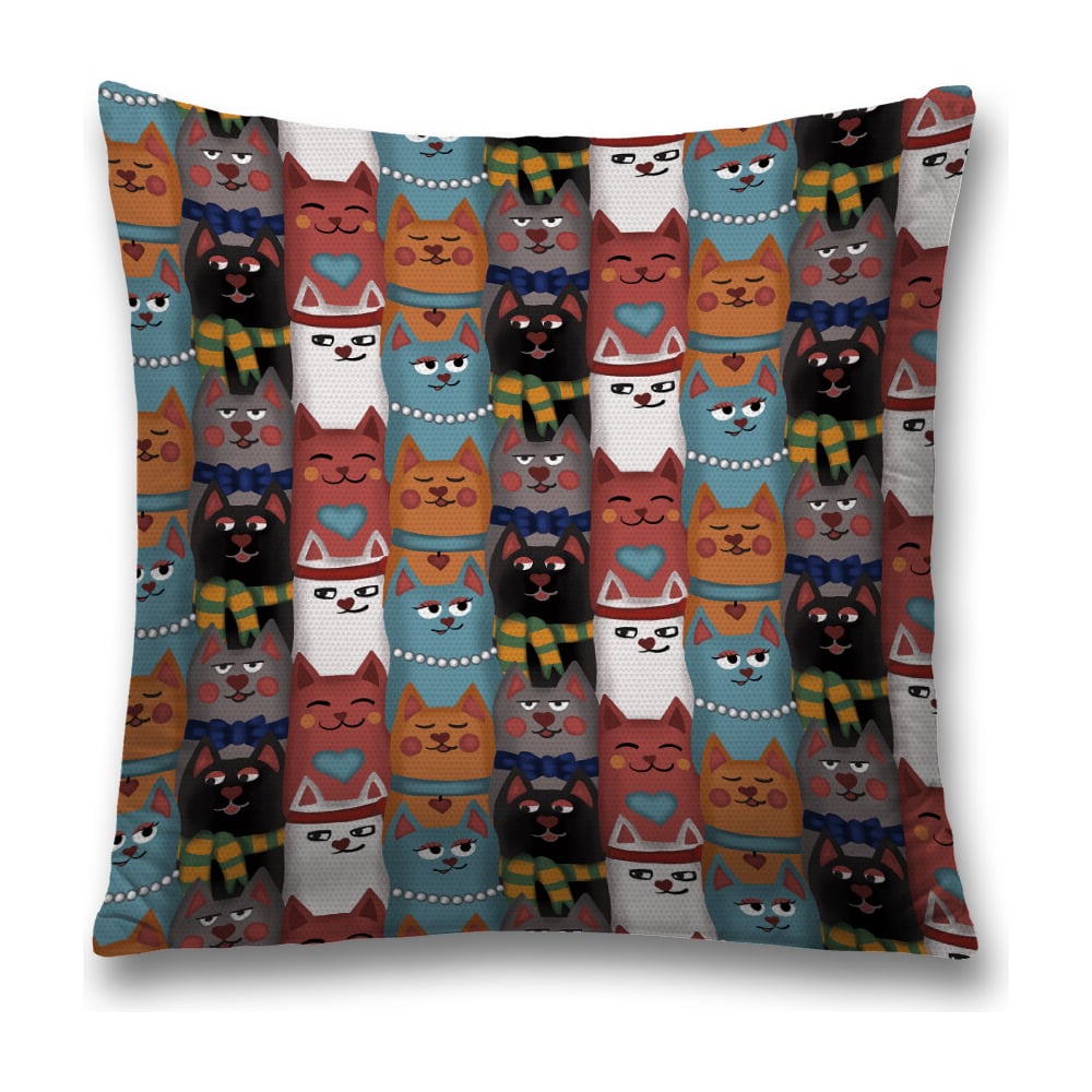 Изображение товара Декоративная наволочка JoyArty Колоритные котики на молнии 45х45 см