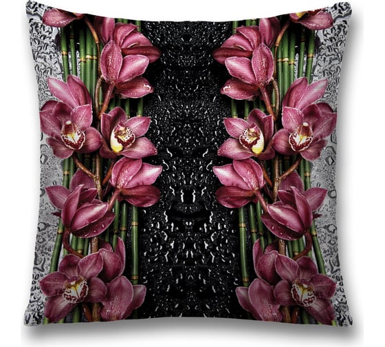 Изображение товара Декоративная наволочка JoyArty Цветы в каплях дождя на молнии, 45x45 см  sl_244919