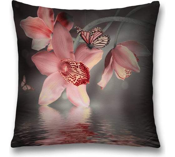 Изображение товара Декоративная наволочка JoyArty Орхидеи на водной глади на молнии, 45x45 см  sl_244924