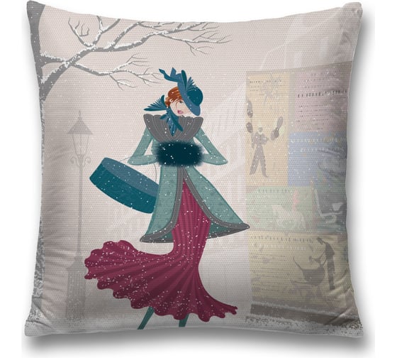 Изображение товара Декоративная наволочка JoyArty Зимний стиль на молнии, 45x45 см  sl_378739