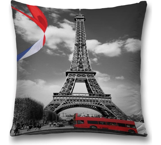 Изображение товара Декоративная наволочка JoyArty Облачный Париж на молнии, 45x45 см  sl_244894