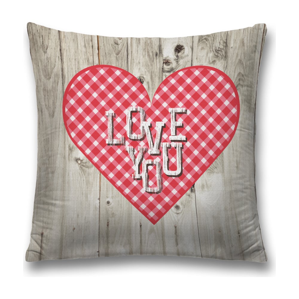 Изображение товара Декоративная наволочка JoyArty 45х45 см серый красный белый полиэстер