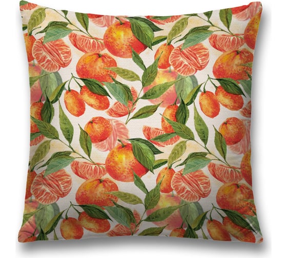 Изображение товара Декоративная наволочка JoyArty Сочные мандарины на молнии, 45x45 см  sl_378376