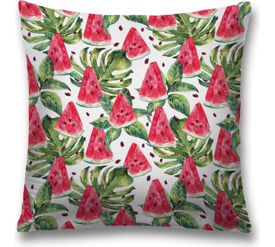 Изображение товара Декоративная наволочка JoyArty Спелые арбузные дольки на молнии, 45x45 см  sl_378381