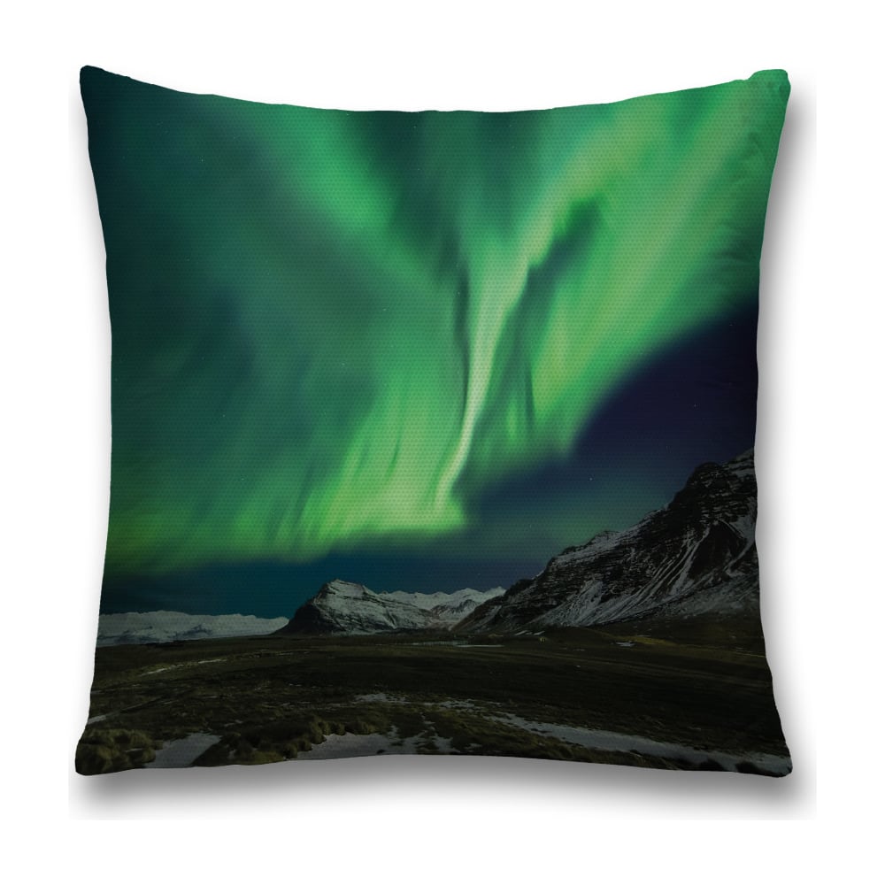 Изображение товара Декоративная наволочка JoyArty 45х45 см салатовая, черная, серая мягкий полиэстер