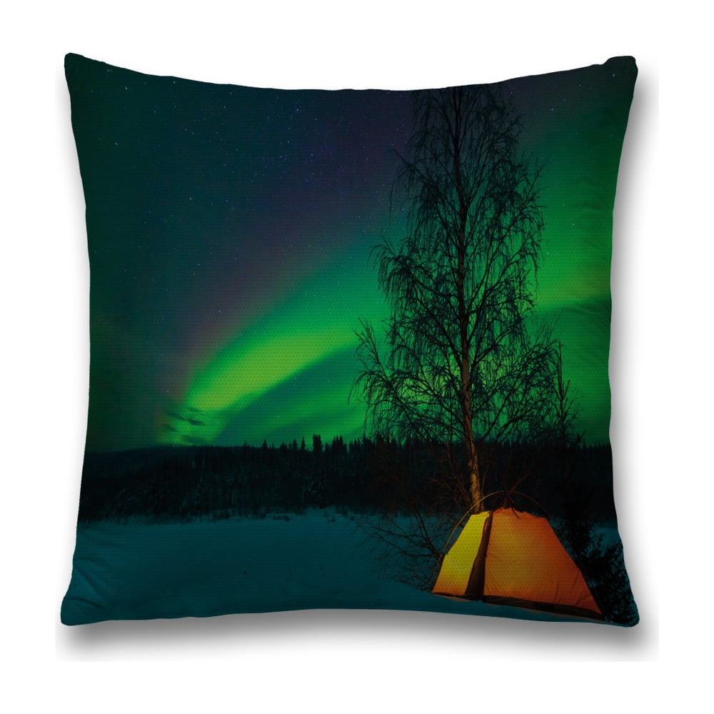 Изображение товара Декоративная наволочка JoyArty 45х45 см полиэстер салатовая черная оранжевая