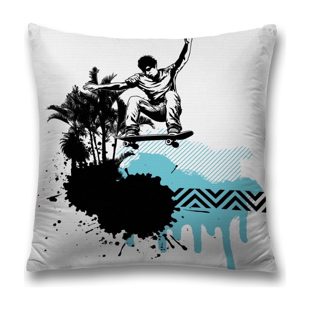 Изображение товара Декоративная наволочка JoyArty sl_29325 голубая черная серая 45х45 см