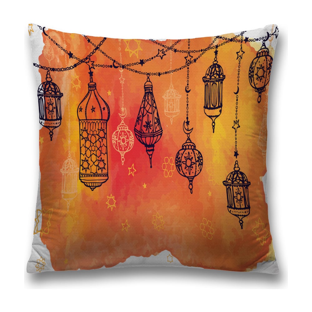 Изображение товара Декоративная наволочка JoyArty 45х45 см полиэстер цвета желтый красный черный с молнией