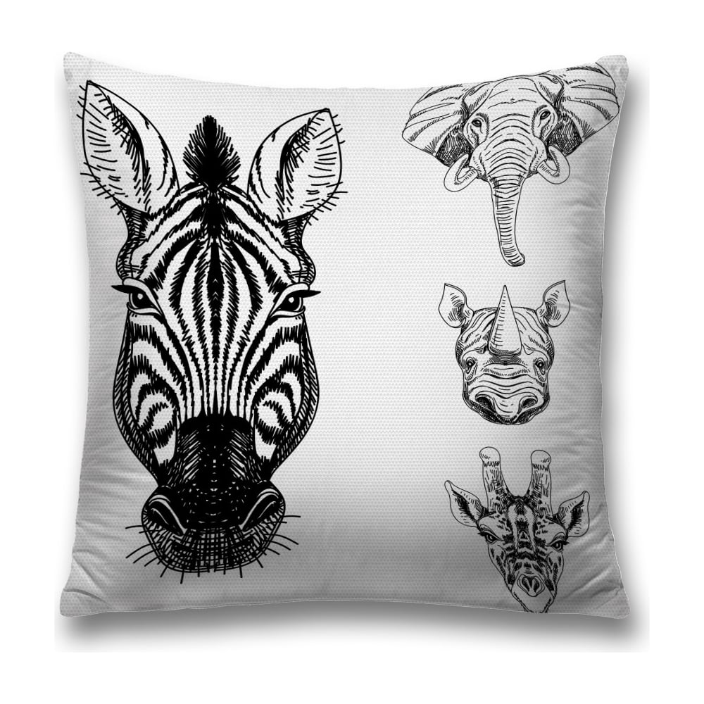 Изображение товара Декоративная наволочка JoyArty sl_29330 45x45 см полиэстер молния черный белый