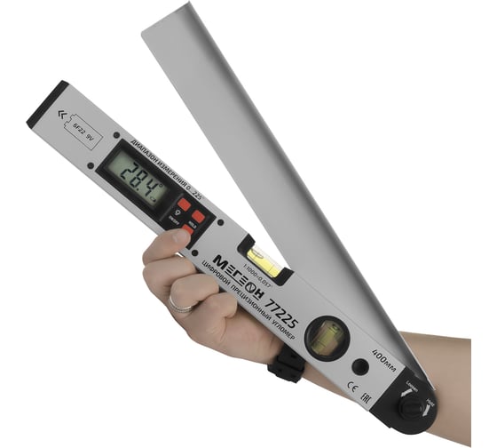 Изображение товара Цифровой угломер с пузырьковым уровнем МЕГЕОН 77225 к0000013143