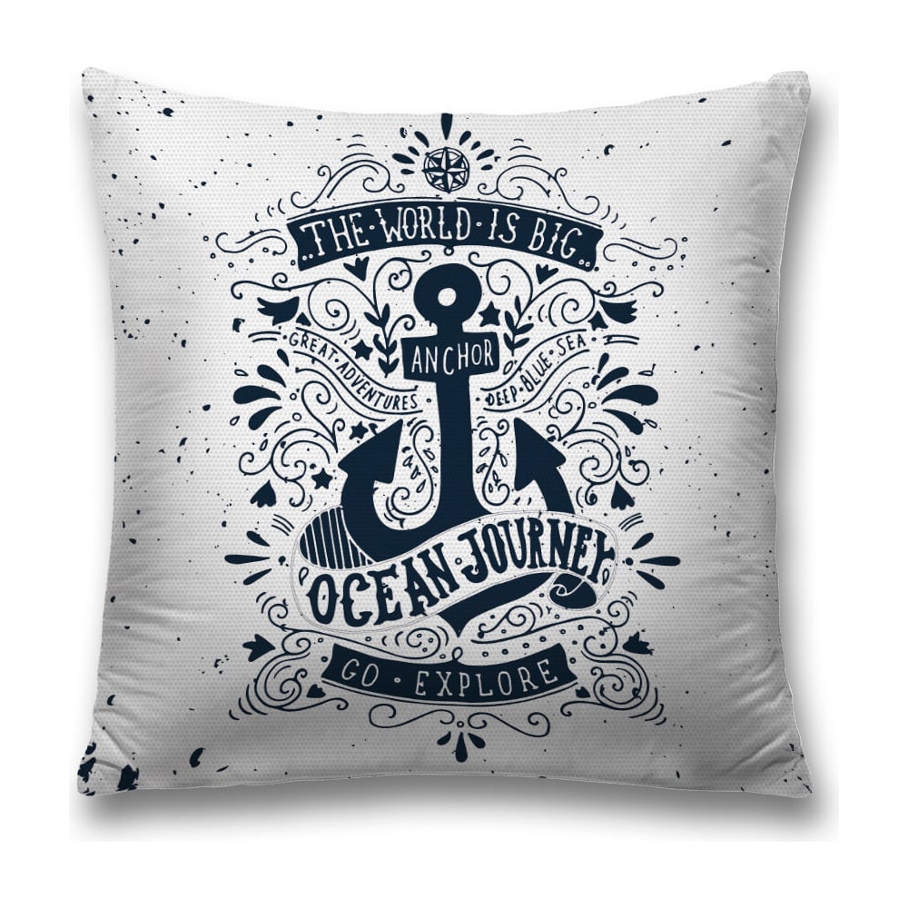 Изображение товара Декоративная наволочка JoyArty 45х45 см полиэстер серый черный белый