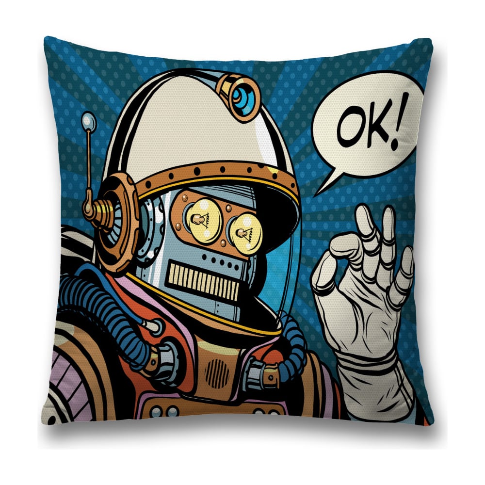 Изображение товара Декоративная наволочка JoyArty sl_30318 45х45 см синяя коричневая белая