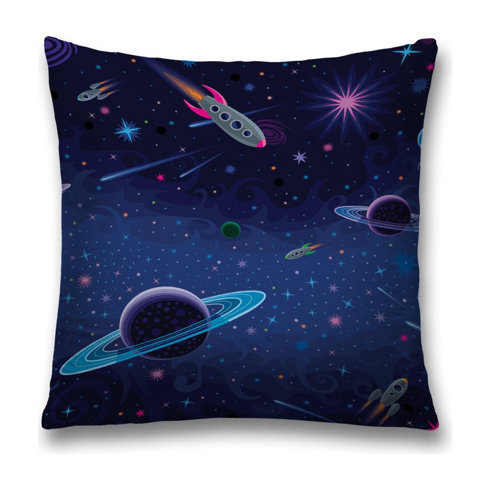 Изображение товара Декоративная наволочка JoyArty 45х45 см полиэстер черный синий фиолетовый