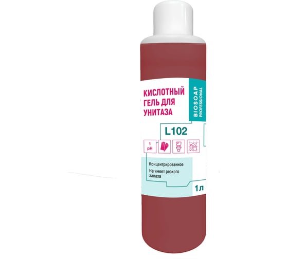 Изображение товара Кислотный гель для унитаза BIOSOAP Proffecional / L102 1л 9030101