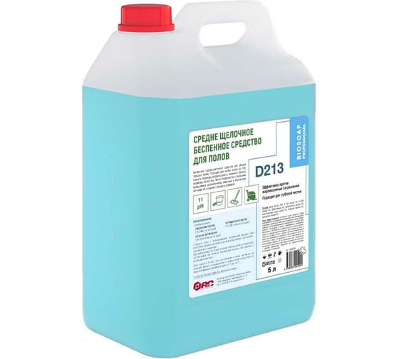 Изображение товара Среднещелочное беспенное средство для полов АиС BIOSOAP Proffecional / D213 5л 9060195