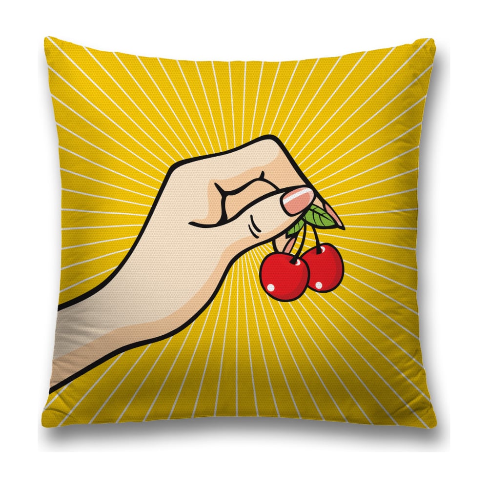 Изображение товара Декоративная наволочка JoyArty sl_62308 горчичная, красная, черная