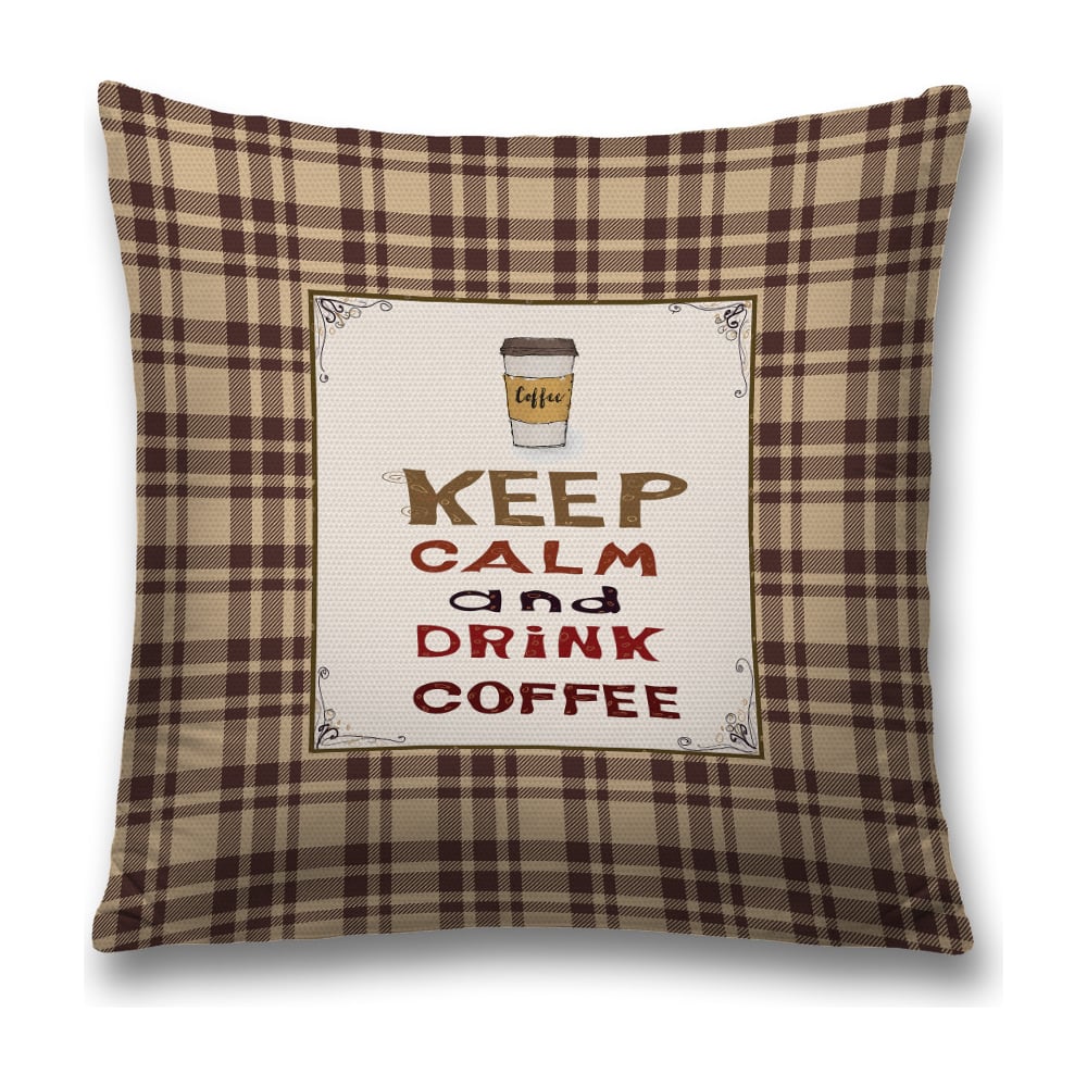 Изображение товара Декоративная наволочка JoyArty Выпей кофе 45x45 см с молнией