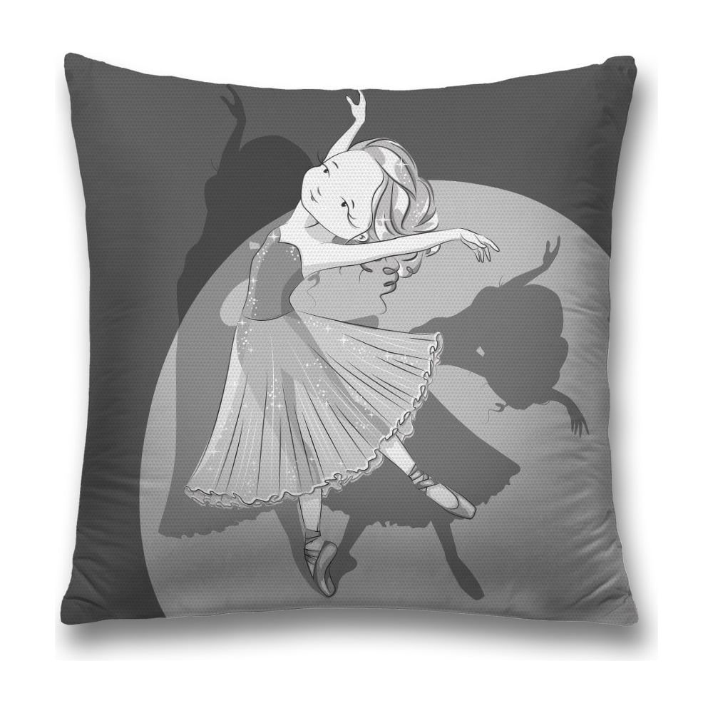 Изображение товара Декоративная наволочка JoyArty 45х45 см полиэстер молния серый черный белый