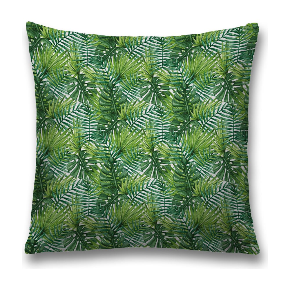 Изображение товара Декоративная наволочка JoyArty Листья папоротника и пальмы 45x45 см