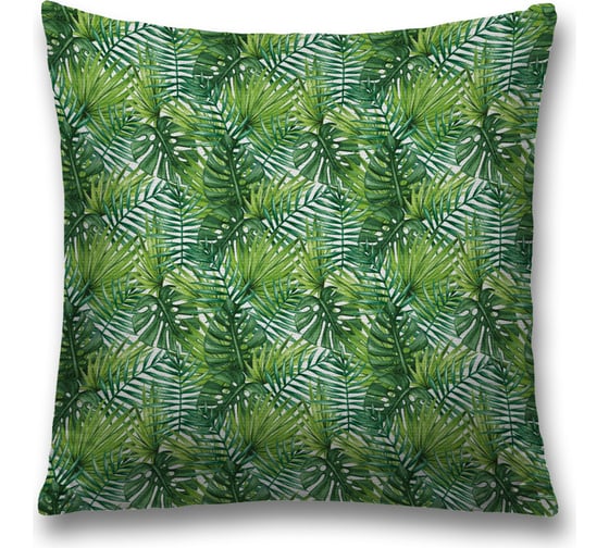 Изображение товара Декоративная наволочка JoyArty Листья папоротника и пальмы на молнии, 45x45 см sl_378444