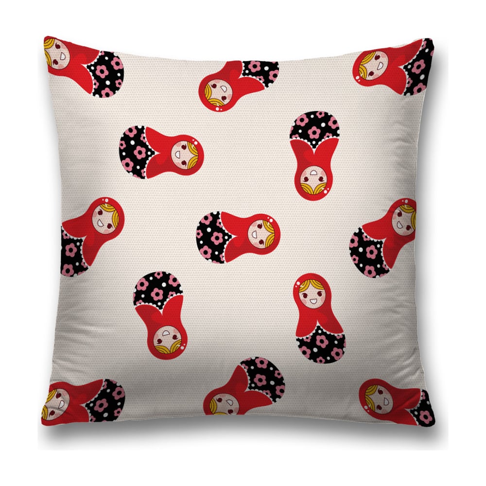 Изображение товара Декоративная наволочка JoyArty Радость матрешек 45x45 см на молнии