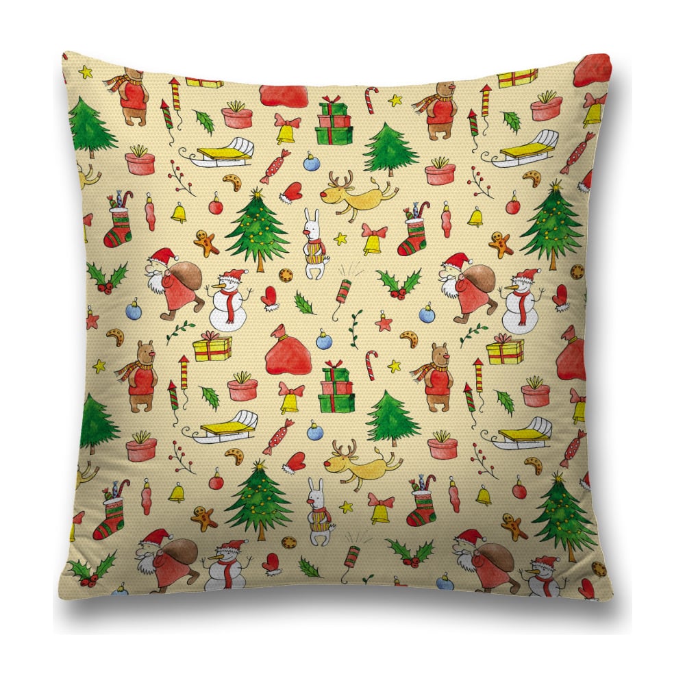 Изображение товара Декоративная наволочка JoyArty Новогодние игрушки на молнии, 45x45 см  sl_378602