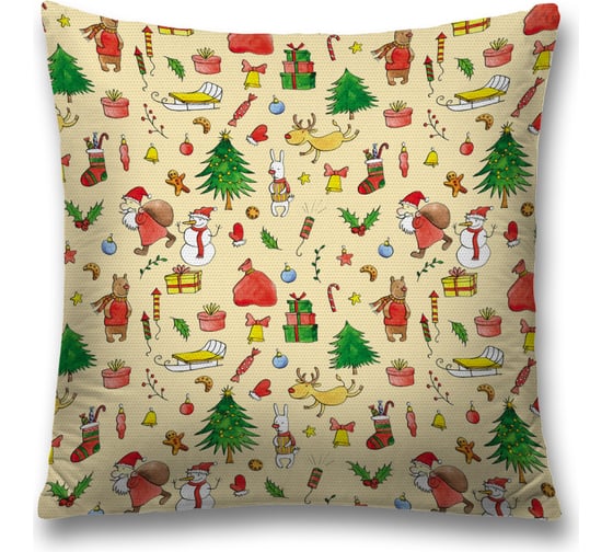 Изображение товара Декоративная наволочка JoyArty Новогодние игрушки на молнии, 45x45 см  sl_378602