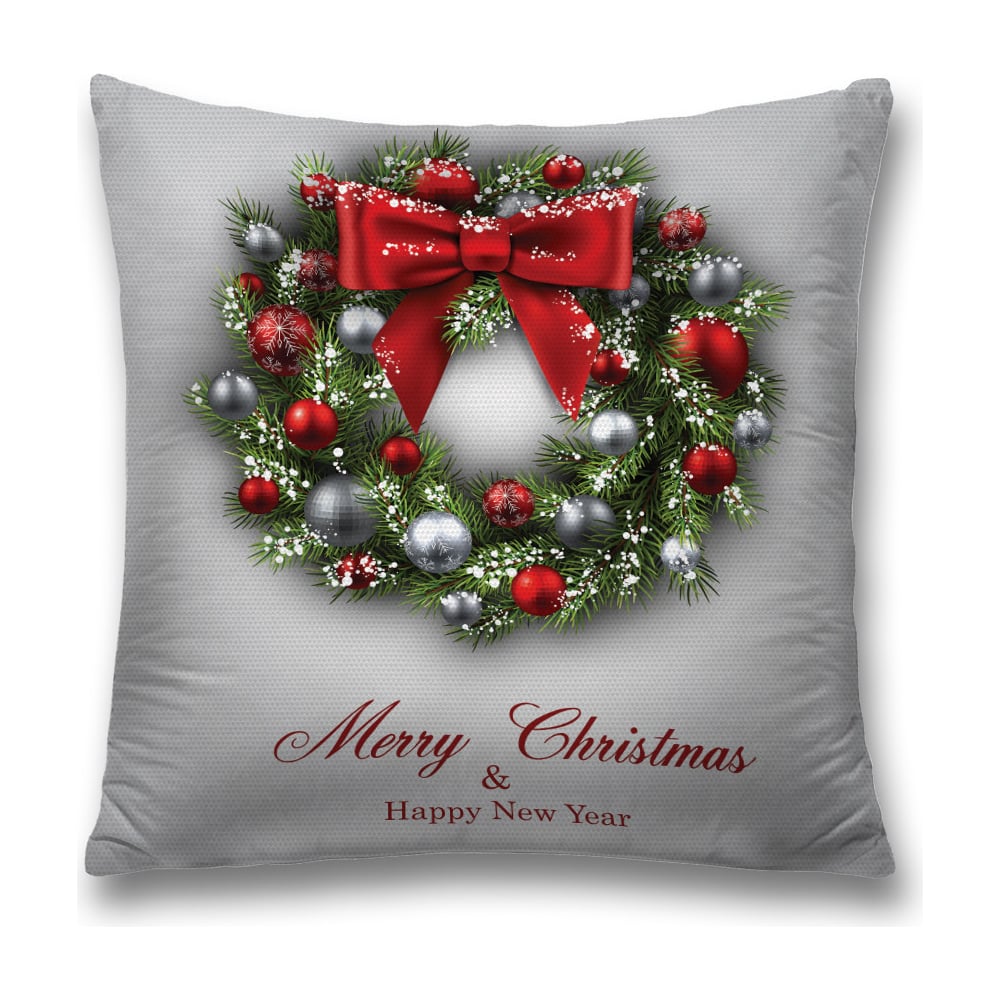 Изображение товара Декоративная наволочка JoyArty Сказочный рождественский венок 45x45 см на молнии