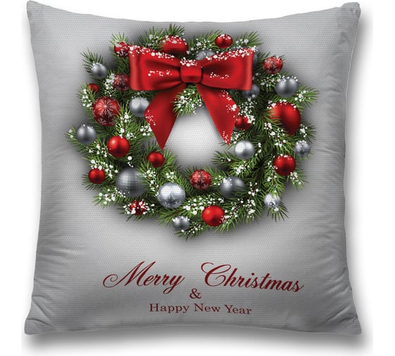 Изображение товара Декоративная наволочка JoyArty Сказочный рождественский венок на молнии, 45x45 см sl_294377