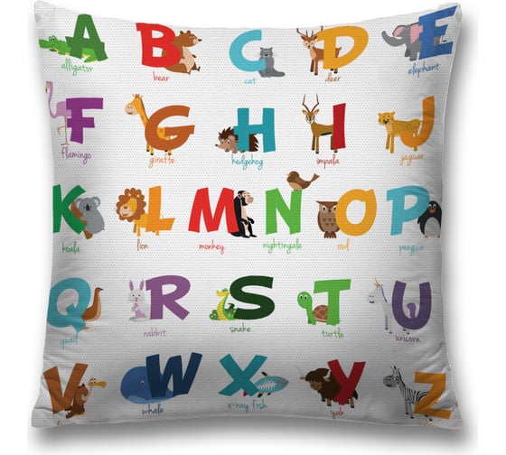 Изображение товара Декоративная наволочка JoyArty Английский алфавит на молнии, 45x45 см  sl_279834