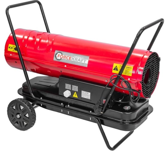 Изображение товара Тепловая пушка FORCEKRAFT дизельная/керосин 30кВт, 220В, 50Гц, бак-20л, расход топл-2,15кг/час, t раб-13ч, площадь обогрева-185м2, защита от перегрева, датчик пламени FK-DH-30 FK-DH-30(51895)