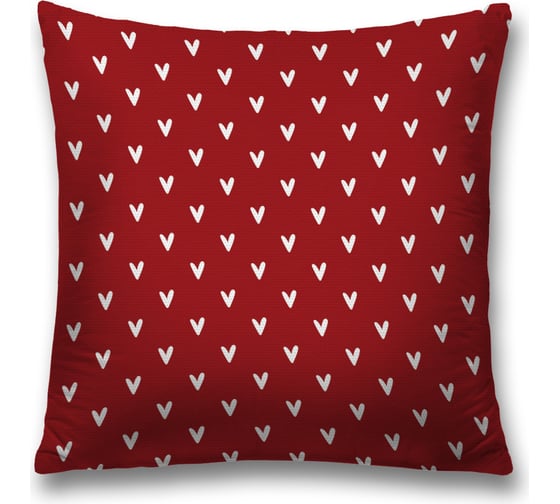Изображение товара Декоративная наволочка JoyArty Белые сердечки чехол на молнии, 45x45 см sl_422652