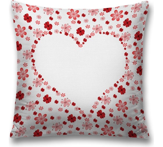 Изображение товара Декоративная наволочка JoyArty Сердце из цветов чехол на молнии, 45x45 см sl_422613