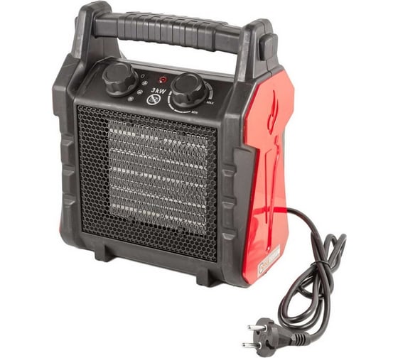 Изображение товара Пушка тепловая электрическая Forcekraft 3000Вт, 220В, 50Гц, 3 режима нагрева: 30/1500/3000Вт, площадь обогрева - 40м2, защита от перегрева, встроенный термостат FK-BH-30R3(51897)