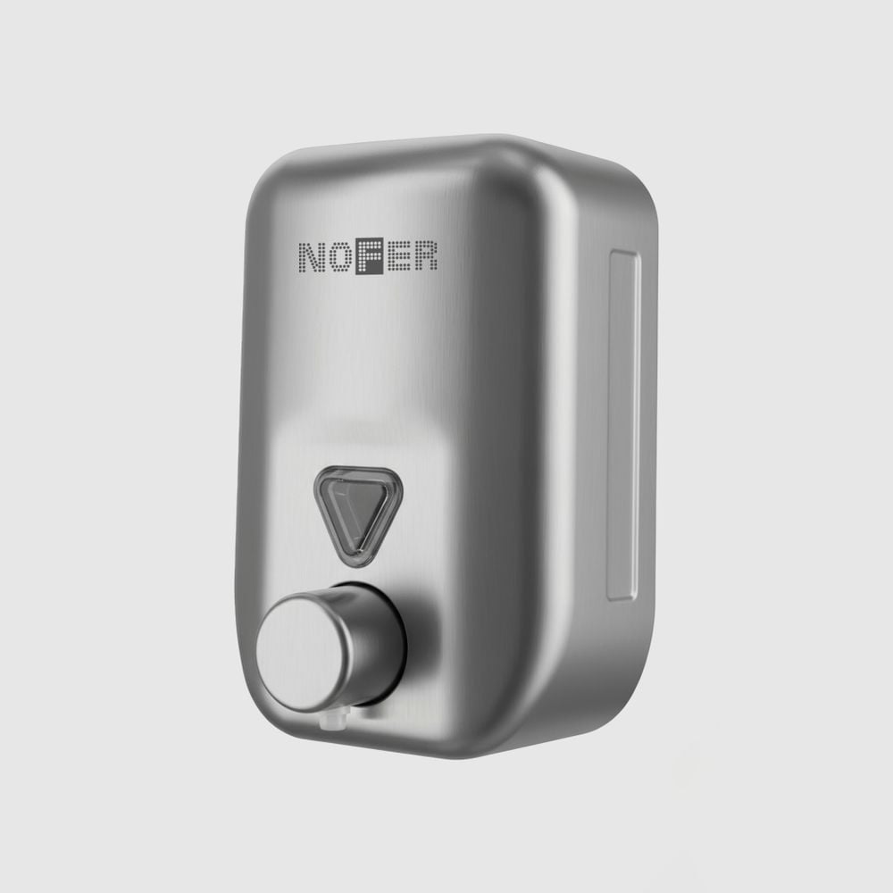 Изображение товара Диспенсер для мыла нержавеющий Nofer 820 мл с механическим управлением Изображение товара Диспенсер для мыла нержавеющий Nofer 820 мл с механическим управлением
