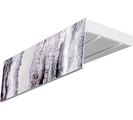 Изображение товара Карниз Эскар эконом+ в сборе 2-х рядный, шарм черное серебро, 7 см, 1,8 м, 141420180