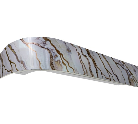 Изображение товара Карниз Эскар классика в сборе 2-х рядный, шарм белое золото, 7 см, 1,6 м, 140440160