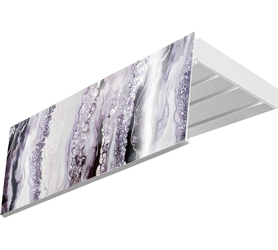 Изображение товара Карниз Эскар эконом+ в сборе 3-х рядный, шарм черное серебро, 7 см, 3,5 м, 141430350