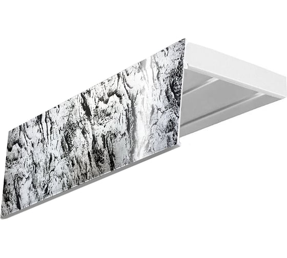 Изображение товара Карниз Эскар эконом+ в сборе 2-х рядный, гриджио, 7 см, 2,6 м, 135420260